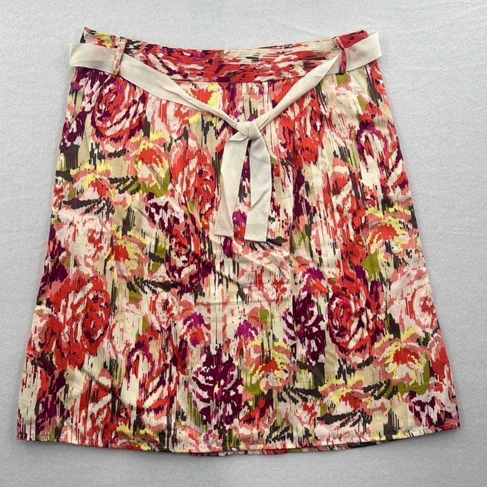 Liz Clairborn Vibrant Abstract Color Design Floral A-Line Skirt size: 10